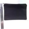 Bolsa de moedas de lona de algodão puro, 60 peças, cor preta lisa, com zíper preto, carteira casual unissex, bolsas em branco, bolsa com zíper