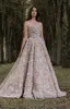 A-Line Luxury Evening Dresses Strapless With Handmade Flowers Beaded Prom Gowns Back Zipper Custom Made Discount Formal Party Dress