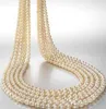 Clássico cinco vertentes 8-9mm south sea white pearl necklace 18-25 polegada 925 fecho de prata