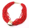 Partihandel-2016 Ny Bohemian Tassel Kort Halsband Multilayer Seed Bead Halsband Fanish Jeweiry for Woman [CN96825]