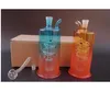Livraison gratuite Pipes en verre Barboteur en verre Plate-forme pétrolière en verre en verre Bongs en verre bleu et orange JH041-10mm