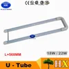 U em forma de tubo de LED TUBE TUBOS LIGADE 2FT 18W 20W 22W SMD2835 Lâmpada de luz lâmpada 2FT * 2 AC85-265V UL DLC CE ROHS