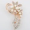 Bijoux fantaisie haute qualité Vintage broche broches autriche cristaux Imitation perle fleur broche accessoires de mariage livraison gratuite