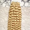 #613 Bleach Blonde Brasilianisches Reines Haar Verworrene Lockige Haut Schuss Band Haarverlängerungen 100g Tape In Echthaarverlängerungen 40 Stück