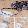 Koreansk hårband Chiffong Print Pearl Headbands Bohemia Bow Ribbon Hårtillbehör Lång halsdukar Baneaus Hårband Handgjorda