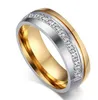 New CZ couple crystal rings for lover 18k gold plated Stainless Steel wedding men women party dress gift jewelry315V