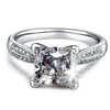 女性2ct Czダイヤモンドリング925スターリングシルバー女性の指輪のためのヴァロン2016ファッションジュエリーの婚約の結婚指輪