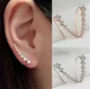 silver ear climber earrings