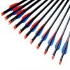 12PCS/Lots 31.5" 30" 29" 28"Spine 500 with blue Feather Fiberglass Arrow for Recurve Bow Arrow or compound Bow arrows target Practice