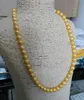 Wspaniały 8-9mm South Sea Gold Pearl Necklace 18inch 14K Złoto Zapięcie