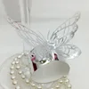 F3 240pcs Laser Cut Hollow Butterfly Paper Card Napkin Ring Serviette Buckle Holder Hotel Wedding Party Favour Decoration