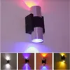 Moderne Wall MOUTED LAMPEN VOOR DECORATIES GEDEELDE GLAS LAMPSHADE Aluminium Hoge Power LED Wandlichten Goedkope STB