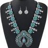 Bohemian Jewelry Sets For Women Vintage African Beads Jewelry Set Turquoise Coin Statement Necklace Earrings Set Fashion Jewelry