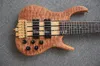 Anpassad Ken Smith 6 Strings Naturlig Quiltad Maple Top Elektrisk basgutiar Rosewood Lönn Sandwich Neck Through Body Active Pickups