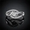 Hot sale Bicyclic gemstone 925 silver plated ring DMSR142 Brand new high grade sterling silver plated finger rings