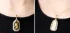 Glücksanhänger aus Jade mit Goldeinlage, rechteckig, Longfeng (Liebhaber). Halskettenanhänger.