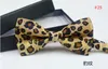 pajarita de rejilla 34 colores 12 * 6 cm Pajaritas para niños Ajuste la hebilla Bowknot de color de grano de leopardo Pajarita ocupacional para la corbata del Día del Padre