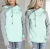 Podwójne Kolor Zipper Szwy Bluzy Kobiety Z Długim Rękawem Patchwork Pullover Winter Women Kurtki Bluzki Jumper Topy 6 sztuk OOA3397