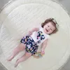 2018 Summer Newborn Baby Girl Clothes Flower Lace Sleeve T-shirt Tops + Shorts Pants + Headband 3PCS Girls Outfits Set Toddler Clothes 0-24M