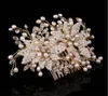 Designer Fashion Women Party Prom Wedding Bridal Gold Crystal Rhinestone Pearl Beaded Comb Hair Accessories Headpieces Jewelry Cro9626772