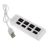 Gratis frakt Black White CE Certifiering Extern multi-nav Expansion 4 portar USB 2.0 HUB ON / OFF SWITCH LED Splitter USB Hubs