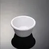 Pudding Cups Souffle Ramekins Mold Dipping Saucers Bowl Container Basin Melamine 3 '' White Strips Dessert Servering Buffé Plastplattor Skål