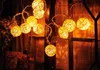 4m 20 LED Rattan Ball Lantern Sepak Takraw String Fairy Light Garlands För Nyår Jul Holiday Party Decoration110V-240V