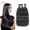 Trama de cabelo de corpo reto brasileiro não transformado cabelo humano cor natural 9a extensões de cabelo 3 pçs / 4 pçs / 5 pcs lote pacotes dinable