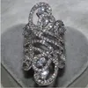 Victoria Wieck Luksusowa szeroka biżuteria 925 STRIBLING SREBRNY BIAŁY TOPAZ Symulowane diamentowe kamienie CZ Flower Wedding Women Band Giift 276x