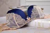 Il reggiseno del ricamo del pizzo della stampa del raso della biancheria intima sexy delle donne all'ingrosso-calde mette le mutandine b Cup