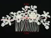 Fashion Bridal Wedding Tiaras Fantastisk strass Fin Kam Brudsmycken Tillbehör Crystal Pearl Hair Brush 338Y