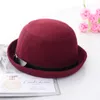 New Spring Autumn Winter Wool Women Top Hats Fashion Street Stingy Brim Hat Female Dome Cap GH-47
