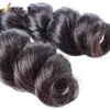 100% Menselijk Haar Weave 9A Indian Hair Extension 3 stks / partij Natuurlijke Zwarte Kleur Golvende Losse Wave Haarbundels Gratis Verzending Bella Haar