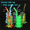 New hookahs Silicone Bongs with quartz nail Herbal Dab Oil Rig Water Pipes Glass Bong Colorful dhl