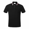 2017 top quality verão algodão t-shirt gola de cobra ture marca bordado de alta qualidade ruas preto branco