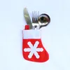 Christmas Knifes Folks Bags Santa Claus Tableware Silverware dresses Suit Holders Pockets home Dinner Party Decorations