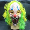 Halloween Scary Party Mask Latex Rolig Clown Wry Ansikte Oktober Spirit Festival Emulsion Terror Masquerade Masker Barn Vuxen 20st