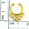 Mix Order Nose Rings Stainless Steel Rhinestone Pierced Septum Hoop 3 Color Fake Nose Studs Body Jewelry2662547