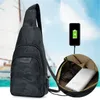 Creative Men Borst Pack Mannen Single-Shoulder Bags Cross Body Back Pack met ingebouwde USB Outdoor Borst Tas Out297