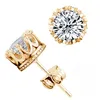 Crystal di lusso Multi Porgs Shiny CZ Corona Corona Orecchino Stone Sliver / Gold Color Orecchino per borchie rotondo per le donne Gioielli di moda