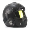 TKOSM -Helme für Erwachsene Leder 3/4 Motorradhelm Hochwertiger Hubschrauberfahrradhelm Offener Gesicht Vintage Motorrad Helm Motocros249z
