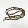 SN1148 mode œil de tigre 108 Bracelet Mala Om bouddha Bracelet ou collier Yoga Bracelet 4 Wrap pierre naturelle Bracelet292a