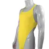 Wholesale-Mens Thong Bodysuit Stretchy High Cut Deep V-neck Jersey Spandex