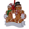 Maxora Resin Gingerbread Family Of 2 Christmas Ornaments With Red Apple As Personalized novelty Item Gifts For Holiday And Home De6092510