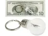 100pcs cheap Novelty LED Light Bulb Shaped Ring Keychain Flashlight Colorful Mini-lights Lamp