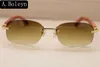 Manufacturers wholesale 3524015 Rimless Wood Sunglasses men Decor frame Wooden Sun glasses Size:55-18-135 mm