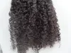 Brasilianska mänskliga Virgin Remy Hair Extensions 9 stycken med 18 clips Clip i Kinky Curly Style Natural Black 1B Färg