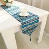 BZ371-1 Fashion Table Runner Linen Cotton Printed Table täcker dammtät bröllopsfest Hembordsdekoration Hög kvalitet