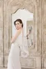 In Stock Soft Tulle Trimming Lace Applique Edge With Comb 1T Lvory White Wedding Veil Fingertip Bridal Ve