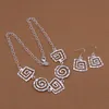 A estrenar 6 juegos de diferentes estilos y colores conjuntos de joyas de plata esterlina para mujeres DFMS33, conjunto de joyas de collar de aretes de plata de moda barata 925